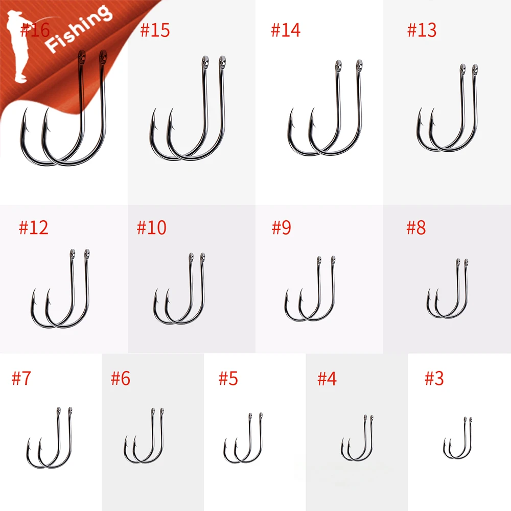 

50pcs Circle Carp Eyed Fishing Hook Size 2-16# Ring eye Fishhooks Fishing Hooks Single Jig Fish Hook Tackle