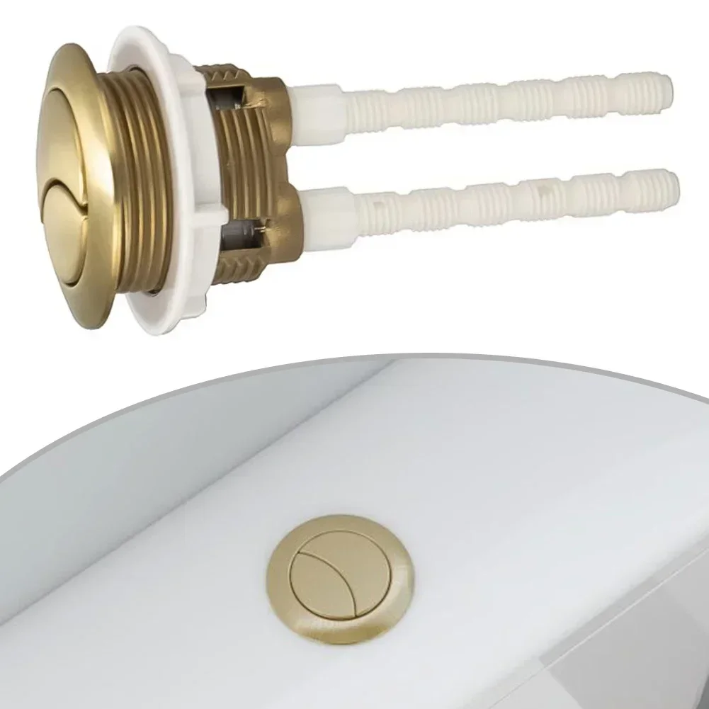 38mm Brushed Brass Gold Toilet Flush Cistern Button Close Coupled Toilet Push Button Flush Valve Dual Bathroom toilet flush button 1pcs