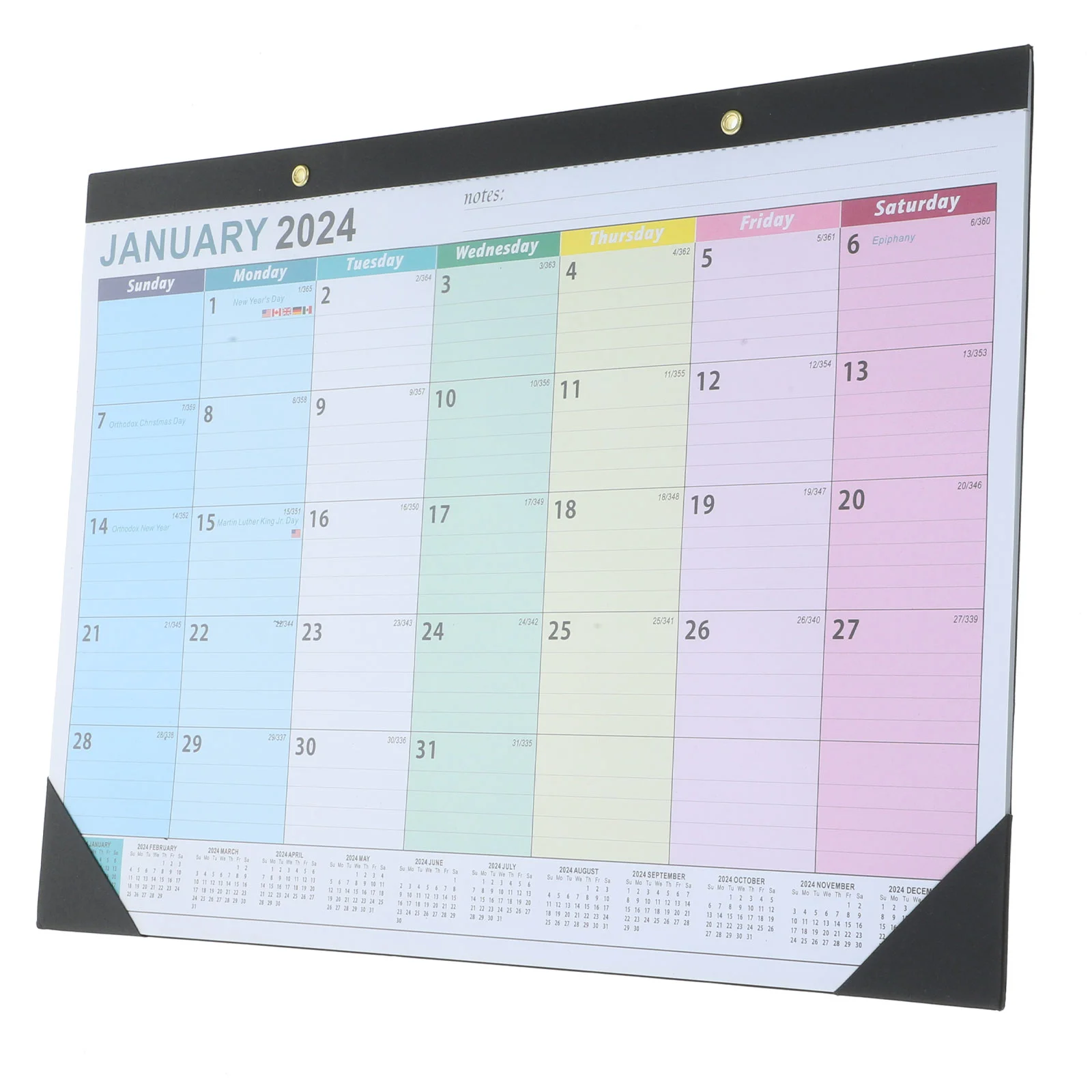 Decor Calendar Home Pendant Decorate Agenda English 2024 Schedule Metal Office Decorative Planner