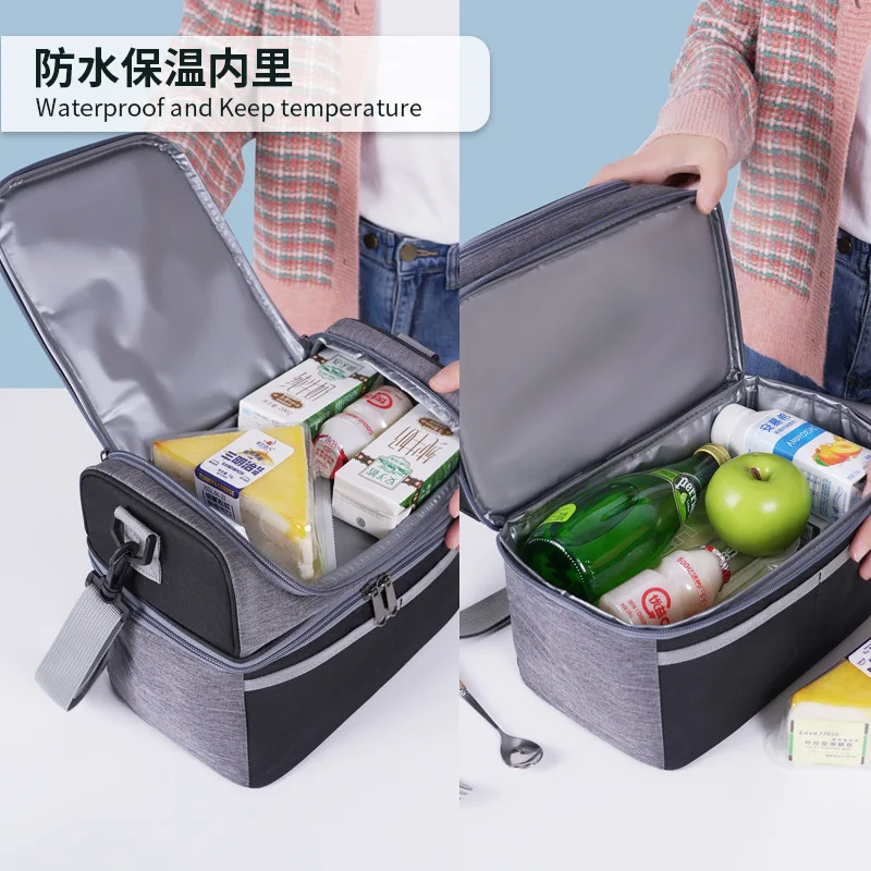 Lunch Box for Men Outdoor Heavy Duty Lunch Bags Work Leakproof Insulated Durable Thermal Cooler Bag Meal Camping Picnic - 2