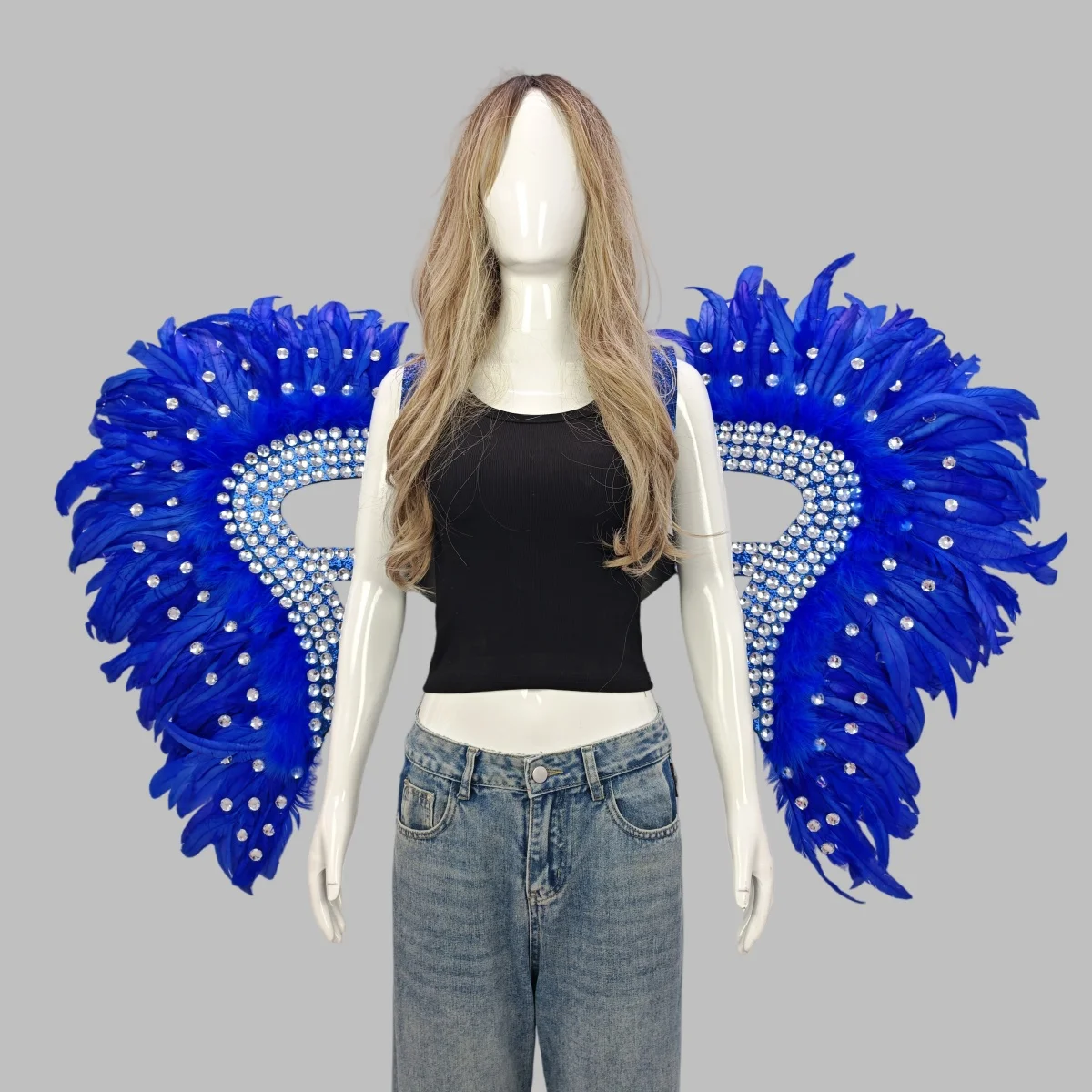 Carnival Graduation Ball Party Costume Accessories Artificial Feather Wings Halloween Catwalk Performance Character Cos Props