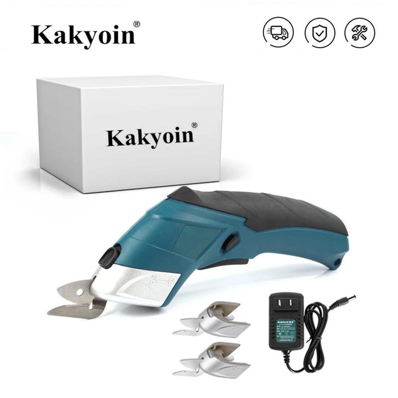 

Rechargeable Electric Scissors Wireless Battery Cutter Cloth Carpet PVC Leather Cutting Cordless Sewing Shear with 2 Alloy Blade