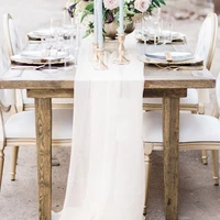 Semi-Sheer Gauze Table Runner White Cheesecloth Table Setting Dining Vintage Wedding Decor Banquets Arches Retro Boho Decor 2