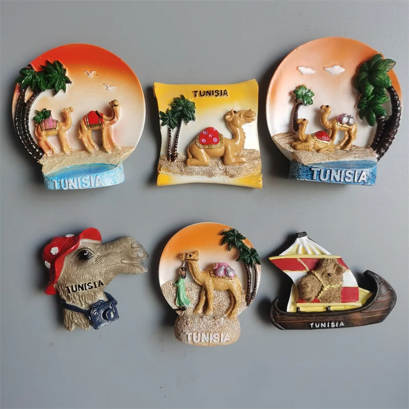 

Africa Tunisia Tourist Fridge Magnets Camel Resin Tunis Tourism Memorial Decorative Handicrafts Magnets for Refrigerator Gifts