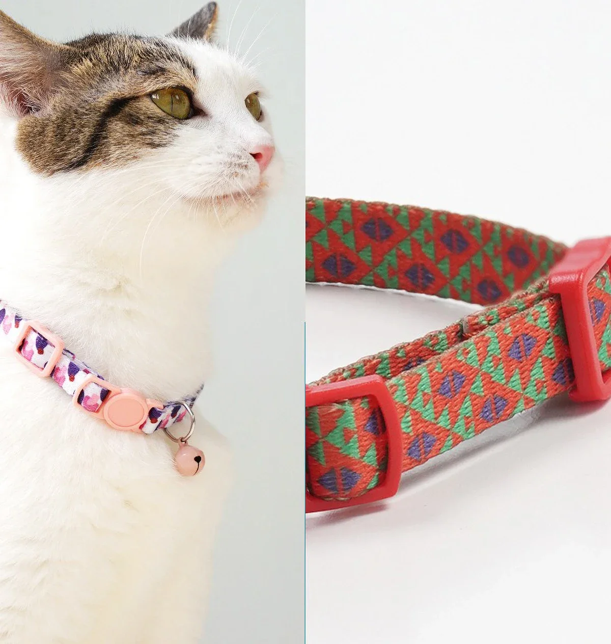 Concise Design Cat Weaving 15-30cm Necklace Collar with Bell Anti-Suffocation Comfortable Safe Buckle Pet Decoration Accessory