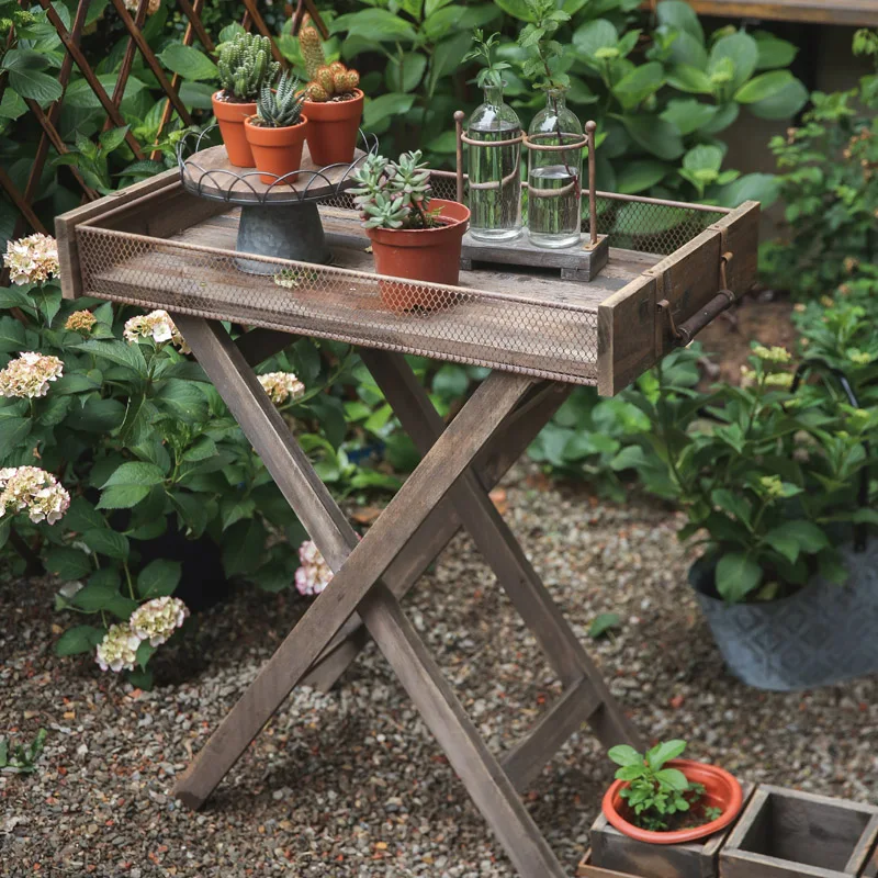 

Gardening tray table potted flower stand garden decorations