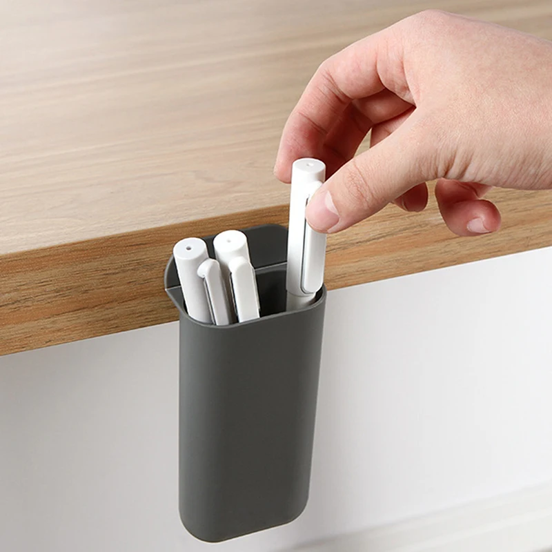 Desk Organizer Hidden Table Under Paste Plastic Desk Drawer Organizer Memo Pen Stationery Storage Box Case Desk Drawer Divider Stationery