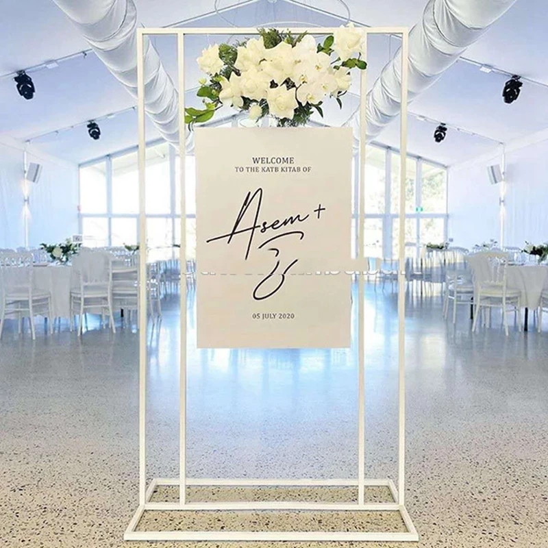 Wedding Arch Square Backdrop balloon Stand Background Shiny Metal Gold Plating Outdoor Artificial Flower Door Shelf Frame wedding arch stand party arch set wedding arch set balloon arch kit