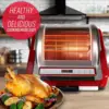 Large Capacity Rotisserie & BBQ Oven, Digital Controls, Compact Storage, Perfect Preset Rotation Speed, 2