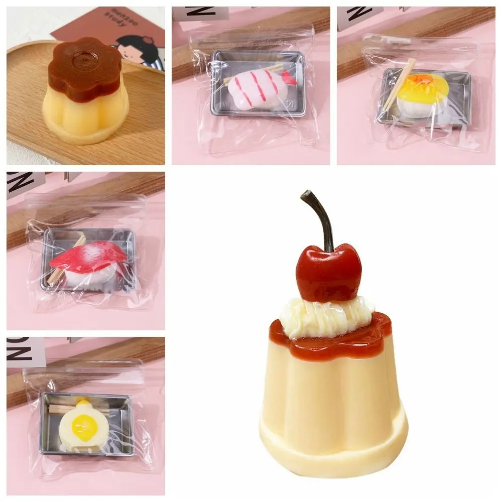 Novelty Anti-stress Simulation Food Squeeze Toy Soft Tpr Slow Rebound Toy Pudding Shape Sushi Stress Relief Toy Office Workers