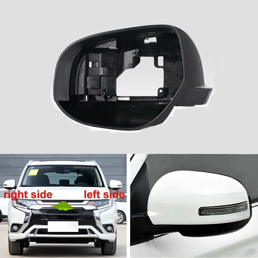 

Yifei For Mitsubishi Outlander 2013-2018 Car Accessories Side Mirror Housing Frame Glass Surround Holder Trim No Camera Hole