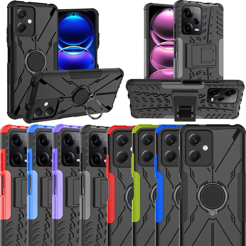 Per Xiaomi Mi Poco X5 Pro 5G Custodia Etui Per Xiomi Mi Poco X5 5G Cover Hybrid Hard Anti Drop Ring Stand Proteggi La Custodia Del Telefono Cellulare