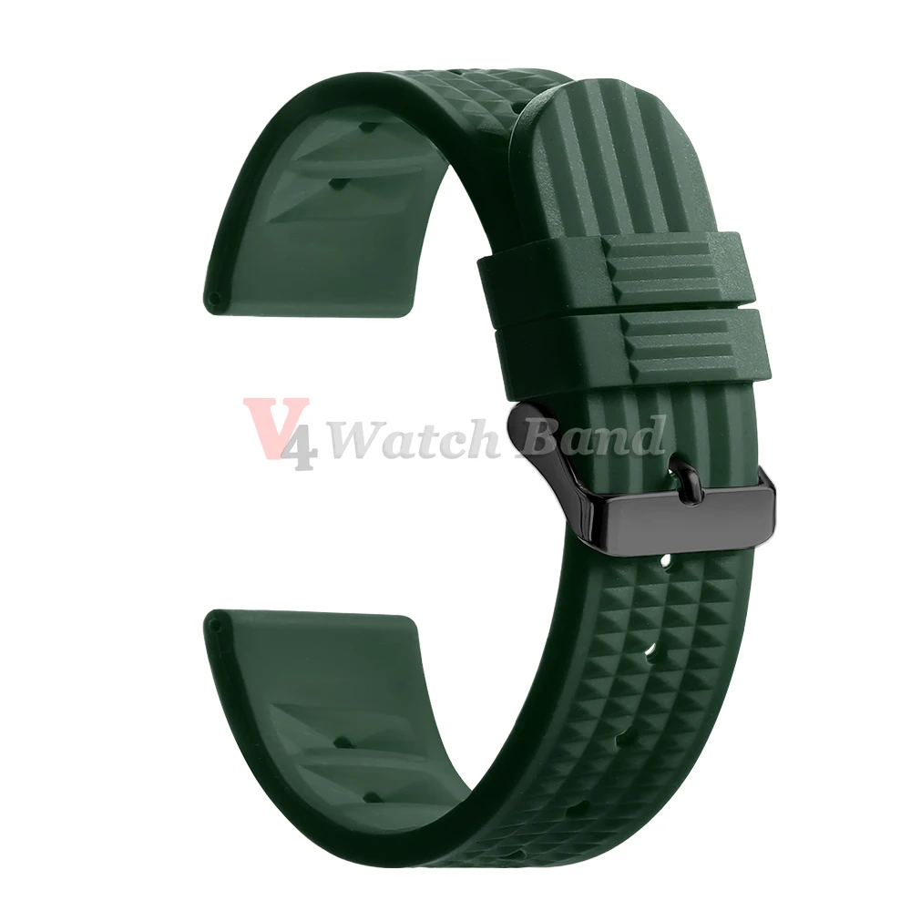 Premium Waterproof Silicone Sport Strap - Universal 20mm/22mm Rubber Watchband