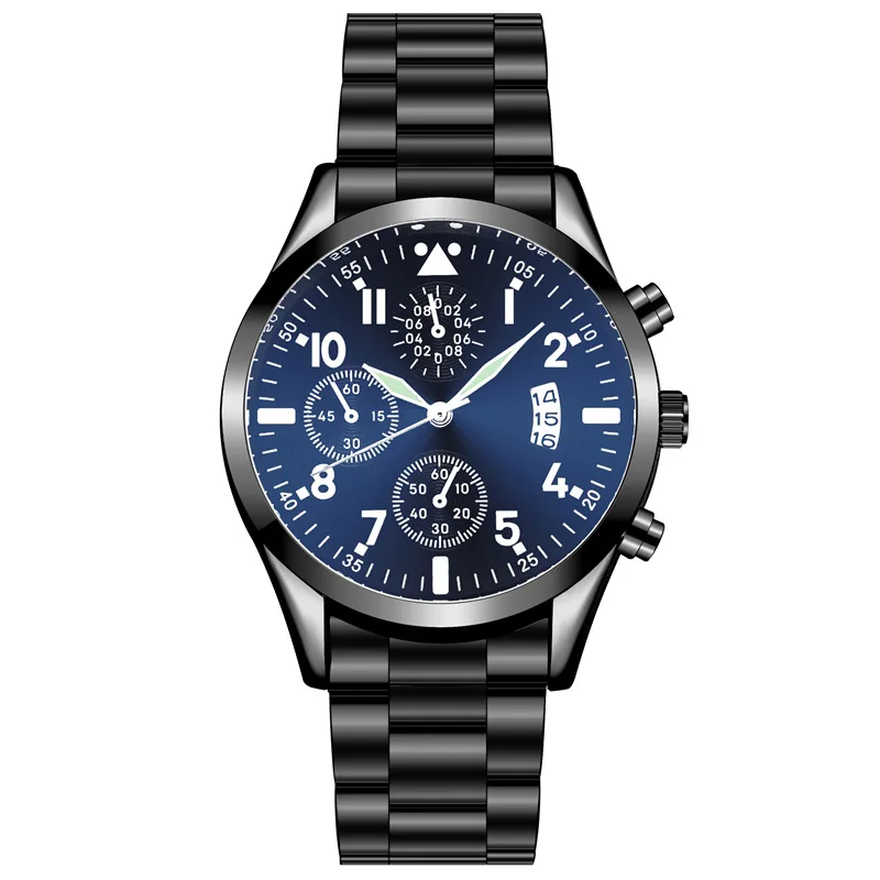 Men's Fashion Business Calendar Watches Luxury Stainless Steel Mesh Belt Analog Quartz Watch Business Luminous Wristwatch Clock 