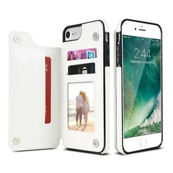 Vintage Flip Leather Phone Case with Wallet Card Holder and Back Cover Etui - iPhone 13(iPhone 14) (White)