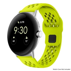 Breathable Silicone Sport Strap for Smartwatch - Soft Replacement Band, 41mm/45mm (SFluoGr)