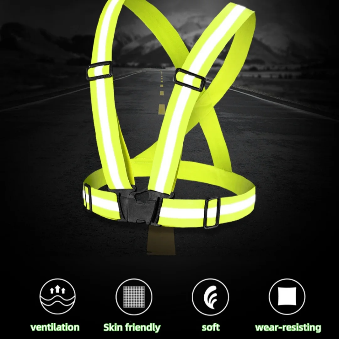 New Comfortable Breathable Widening Bicycle Reflective Adjustable Elastic Band Night Running Reflective Tank Top