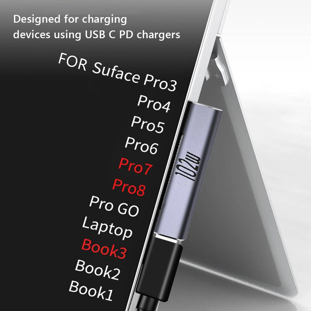 102W Original PD Fast Charging Type-C Adapter Tablet Magnetic Converter Charger For Microsoft Surface Pro X 8 7 6 5 4 3 Go Book