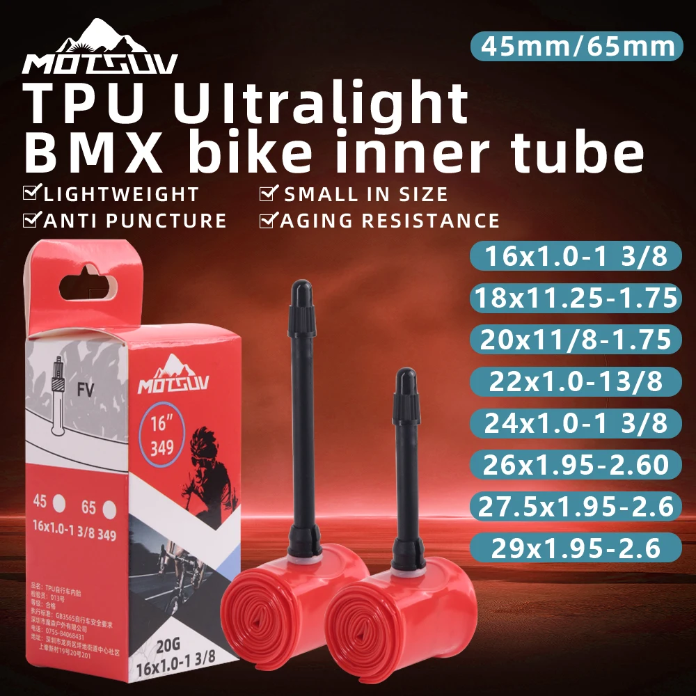 MOTSUV Ultralight TPU Road MTB Bike Inner Tube Multi-Size