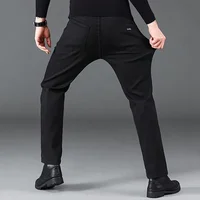 New Men Basic Versatile Black Denim Pants Male Formal Occasion Work Wear Denim Trousers Spring Autumn Concise Straight Leg Jeans 2