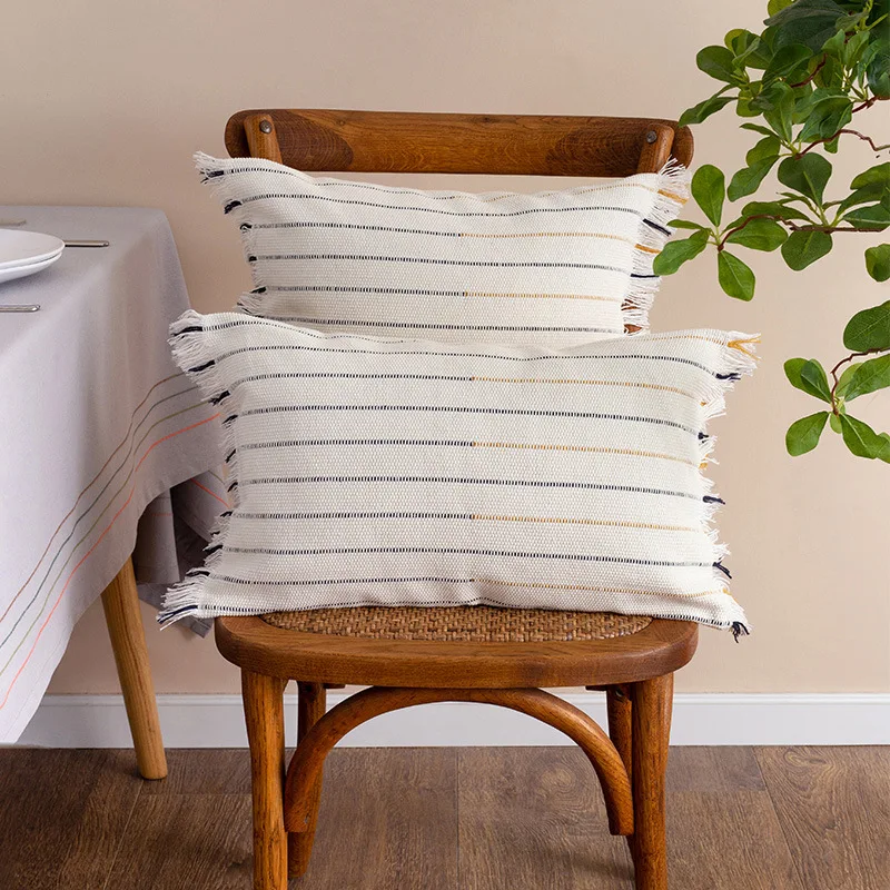 Modern Nordic Mustard Black White Stripe Boho Cushion Cover 30x50cm 45x45cm 50x50cm Throw Pillow Case Home Decor 2