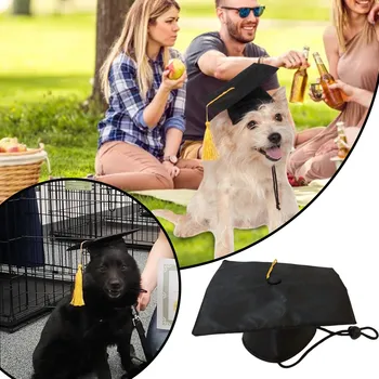 Pet Graduation Caps Dog Hats with Yellow Tassel 2
