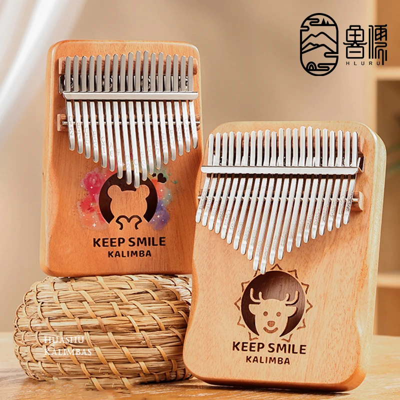 Hluru 17 21 Tasti Kalimba Professional Finger Piano Impiallacciatura In Legno Massello Pieno Legno D'Acero Kalimba 17 21 Tasti Thumb Piano Instrument