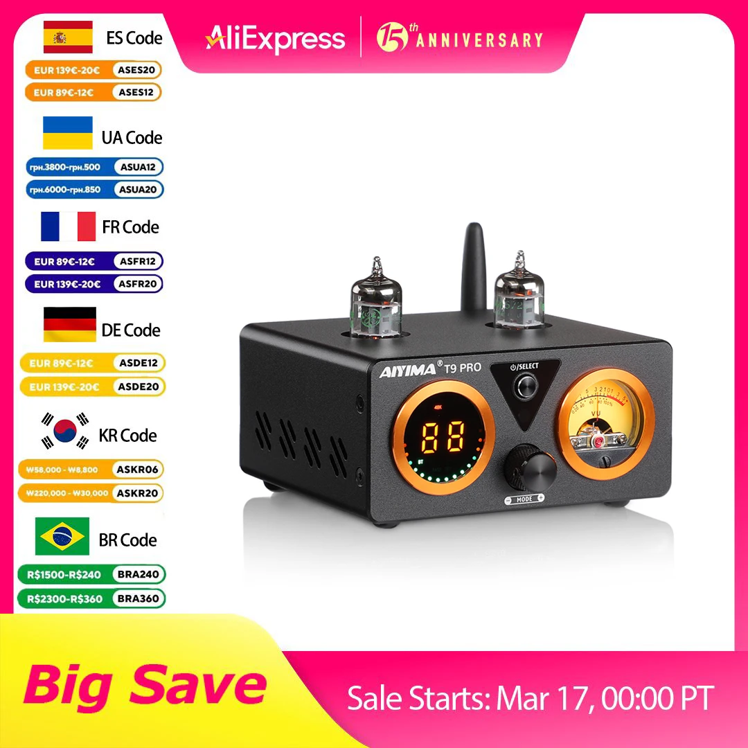 AIYIMA T9 PRO 真空管/デジタルハイブリッドアンプ 【公式通販】