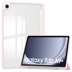 Smart Protective Case with Pencil Holder and Stand for 11 Tablets - Compatible with Samsung Galaxy Tab A9 Plus (Pink)
