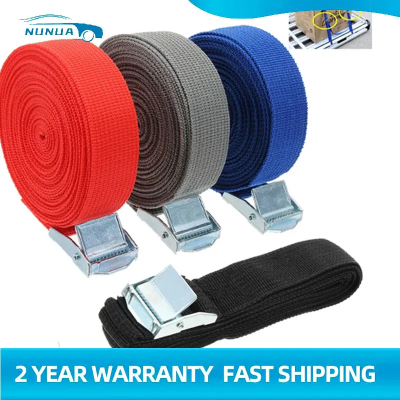 2Pcs 5 Meters Tensioning Belts Adjustable Cargo Straps Ratchet Tie-Down Belt for Car Motorcycle Bike Luggage Bag Bind Belts
