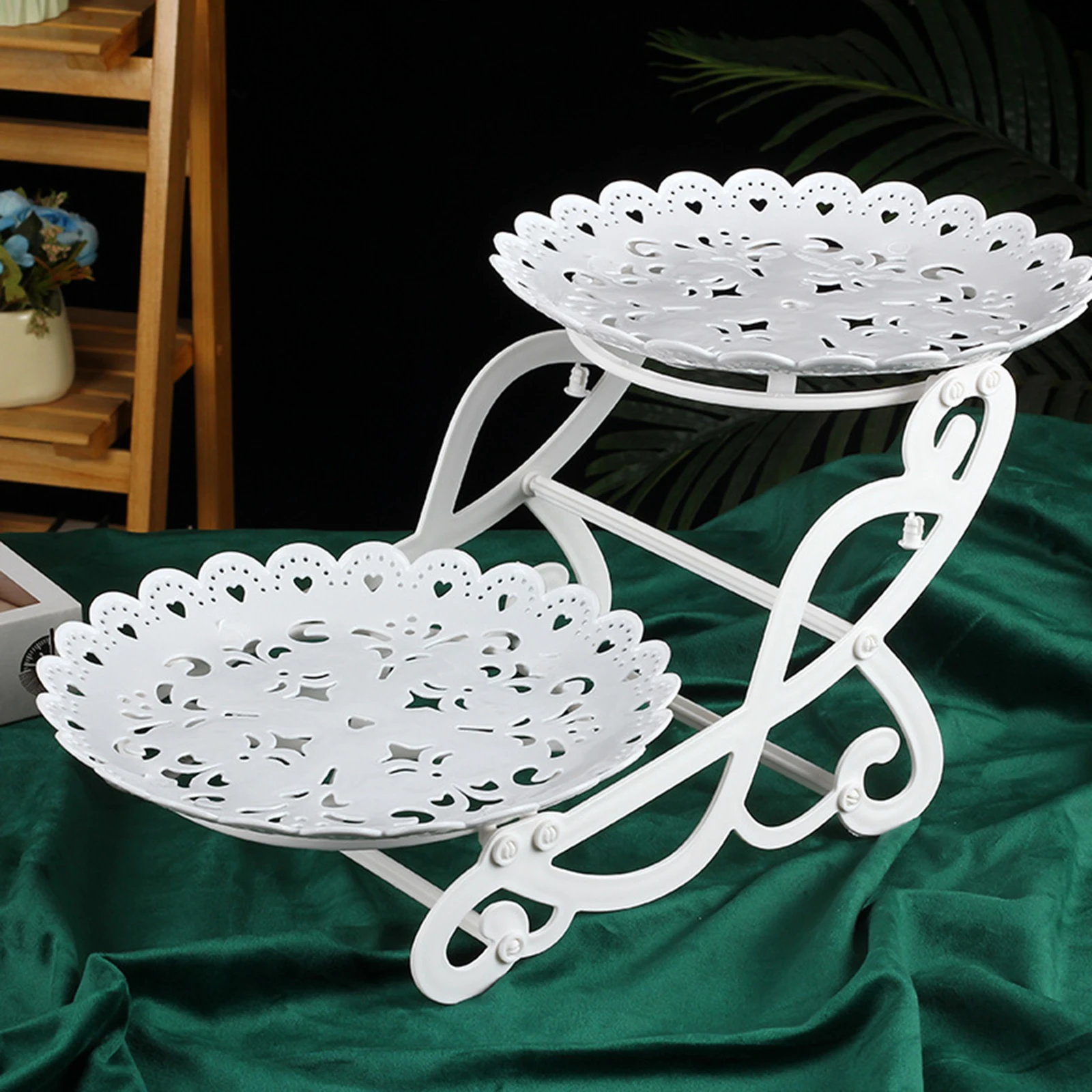 Cake Stand White Dessert Tray Snack Display Tray Bakeware Tabletop Display Stand For Candy Anniversary Banquet Tea Party