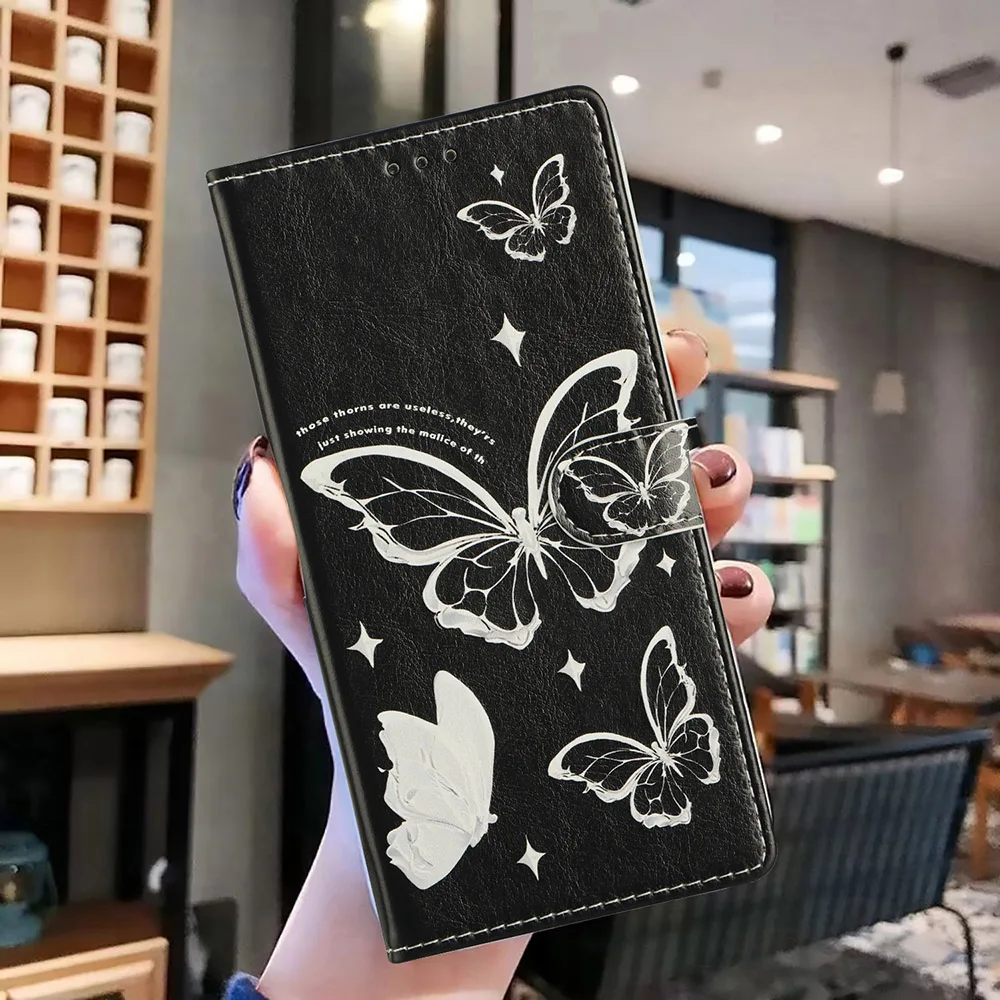 Colorful Vibrant Painted Flip Leather Wallet Phone Case with Card Slots