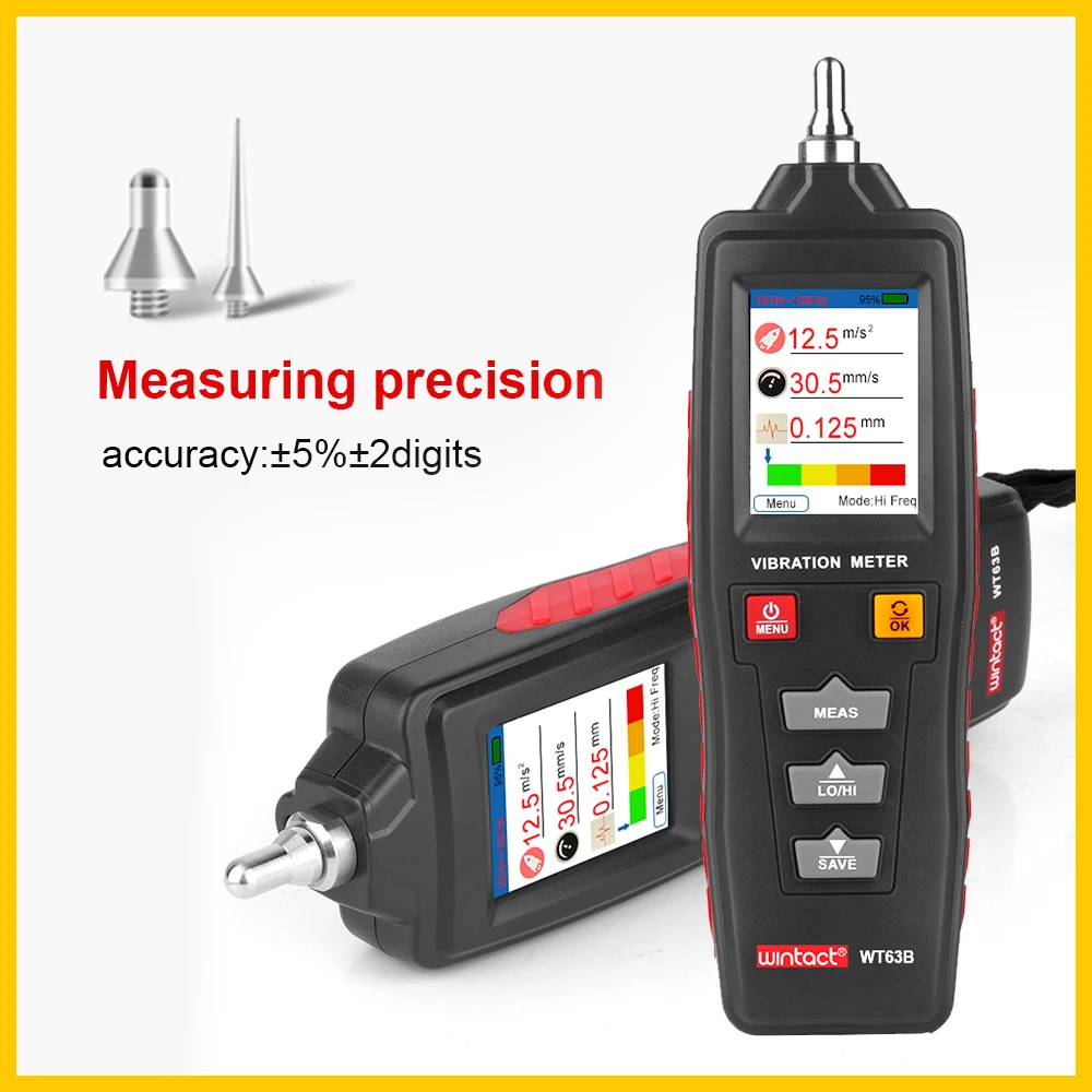 Wintact Industrial Digital Vibration Meter Vibration Analyzer Precision Vibration Measurement Device Handheld 4