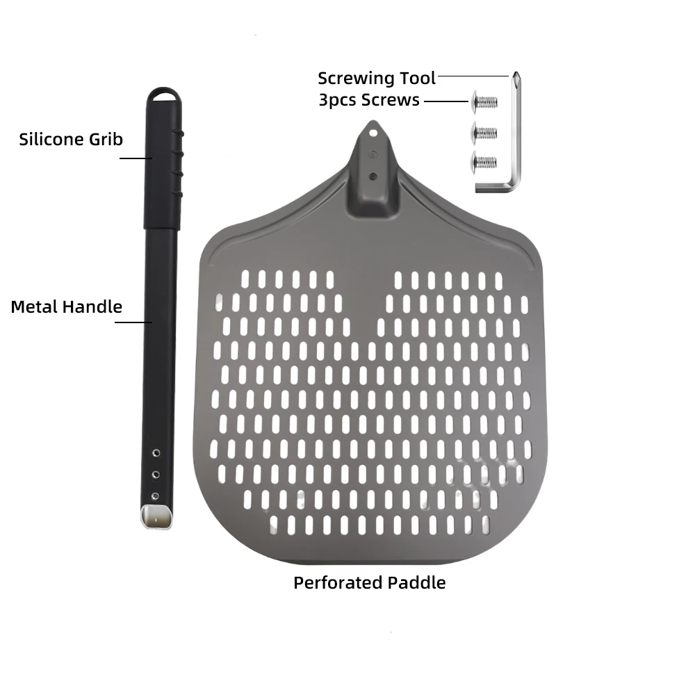 12 Inch Pizza Peel Turning Paddle Short Handle Shovel Kitchen Utensils Aluminum Apple Shape Pizza Turner Nonstick Baking Tools