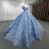 Quinceanera Dresses Ball Gown Flower Vestidos De 15 Años Blue Sweetheart Flower Beading DY9958 Evening Party Dress bar mitzvah 3