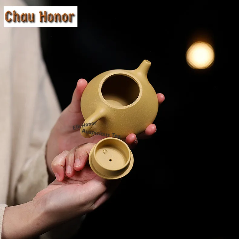 Yixing Purple Sand Ziye Stone Scoop Tea Set Complete Set Creative Tea Ceremony Set Teapot and Tea Cup Set Tableware Ornaments