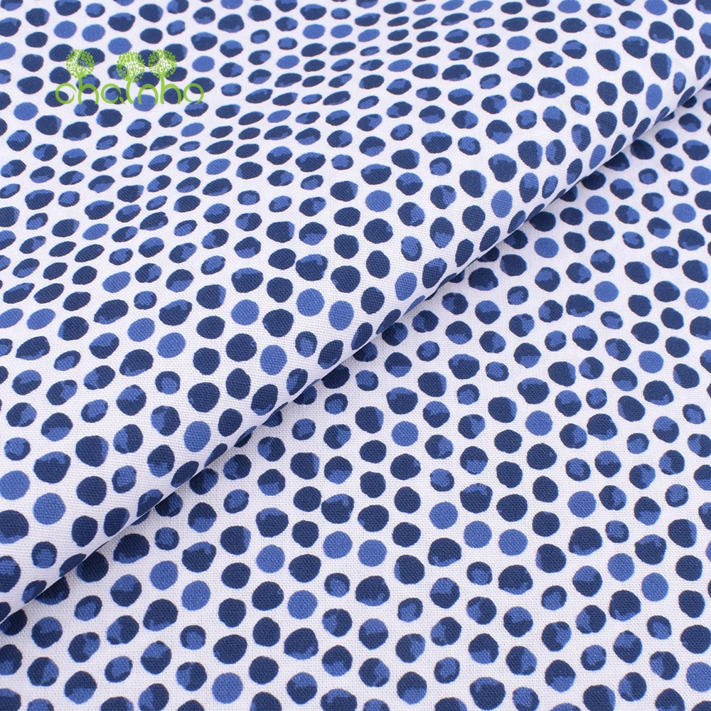 Chainho,Printed Plain Weave Cotton Fabric,Handmade DIY Quilting Sewing Material,Patchwork Cloth,Polka Dots Series,20x25cm,15CD99