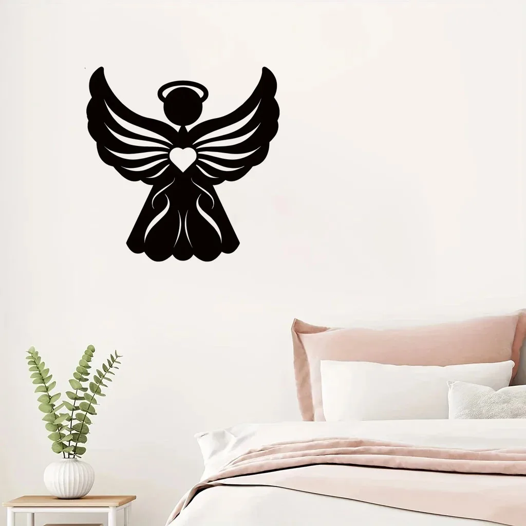 

Crafts Christmas Angel Metal Wall Art, Metal Wall Sculpture, Angle Silhouette Decoration, Used for Housewarming Gift Restaurant