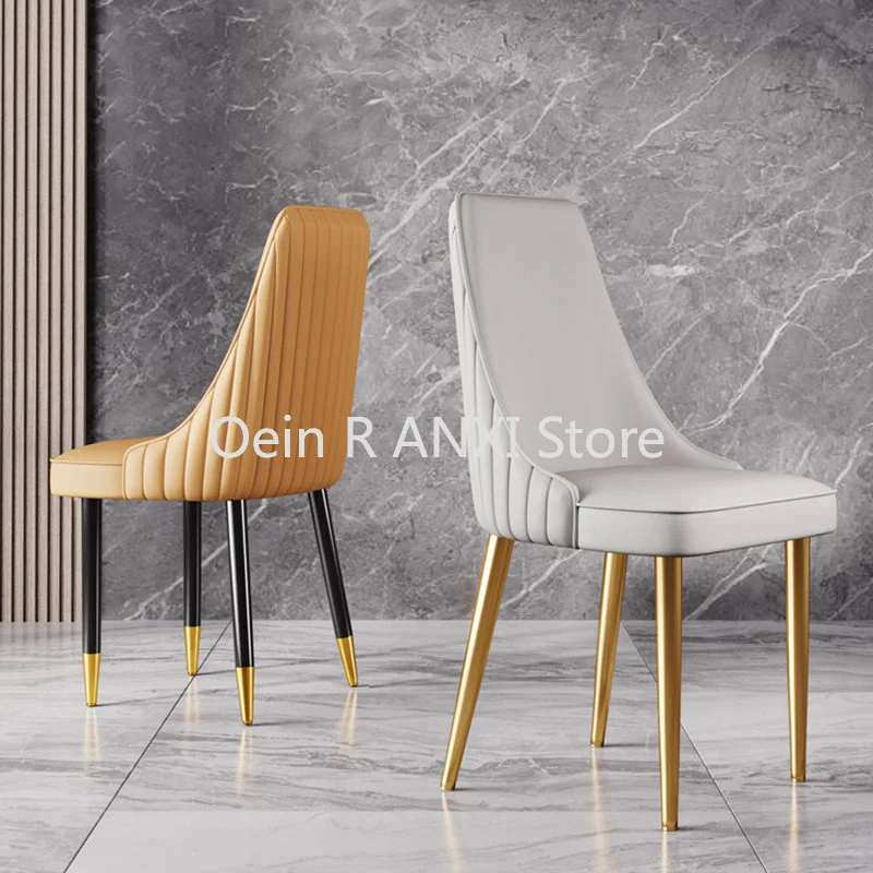 

Dresser Kitchen Bedroom Dining Chairs Nordic Gold PU Leather Ergonomic Dining Chairs Luxury Modern Sedie Home Furniture WK