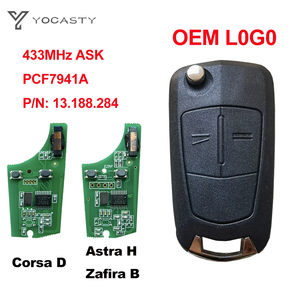 YOCASTY 736 743 A Remote Flip Car Key PCF7941A 46 Chip 433MHz For Opel