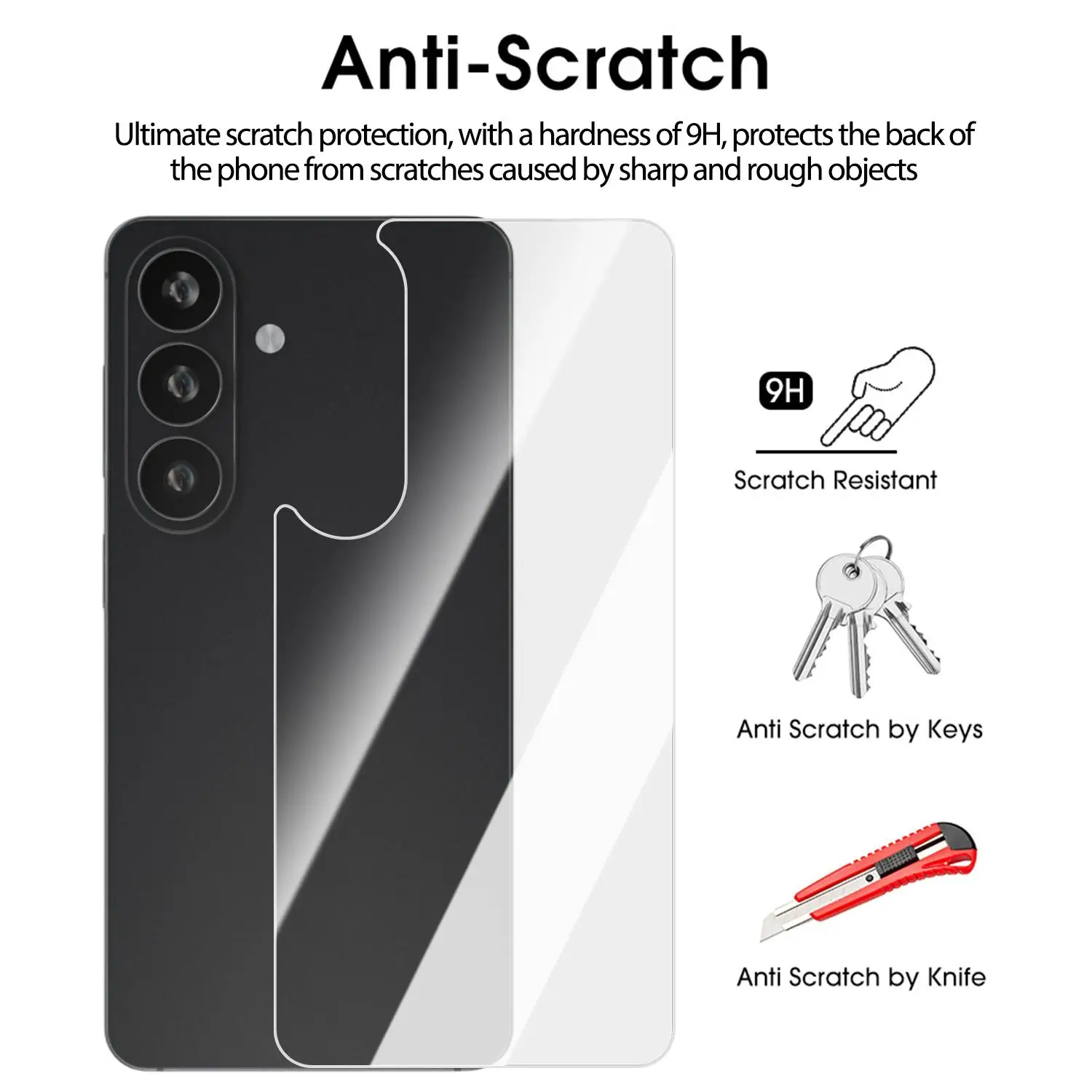 Premium Tempered Glass Screen Protector - 9H Hardness, Scratch-proof, HD Clear Back Film
