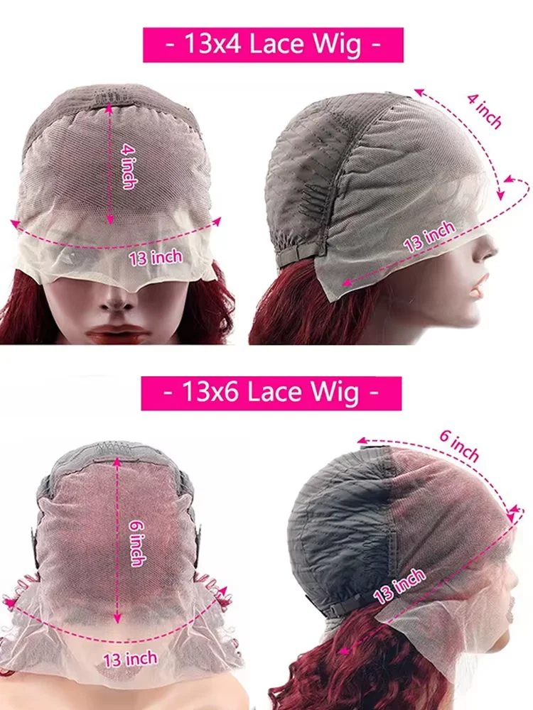 220 Density 99j Burgundy Lace Front Wig 13x6 Pre Pluck Transparent Lace Body Wave 13x4 Hd Layered Cut Human Hair Wig For Women
