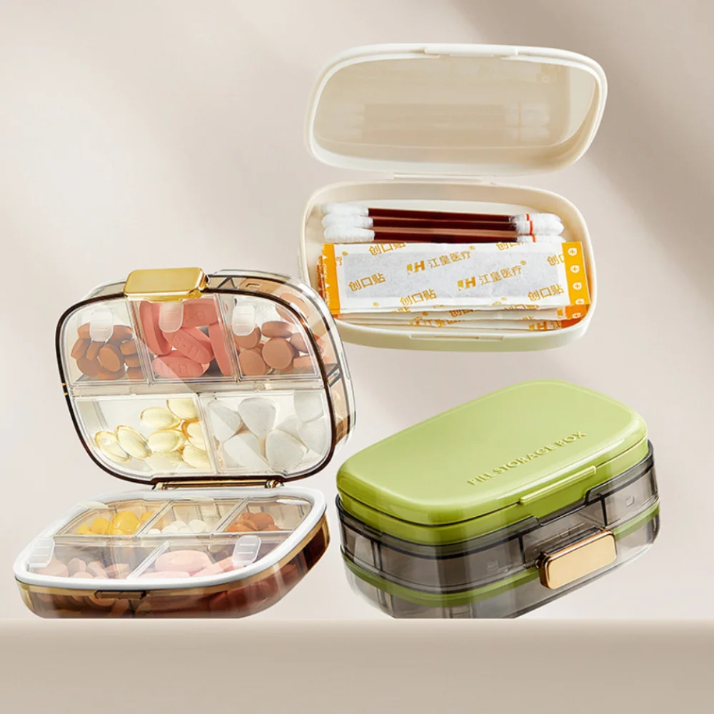 Weekly Pill Case Waterproof Pill Box Portable Travel Pill Organizer with 10 Compartments Medicine Organizer Plastik Box