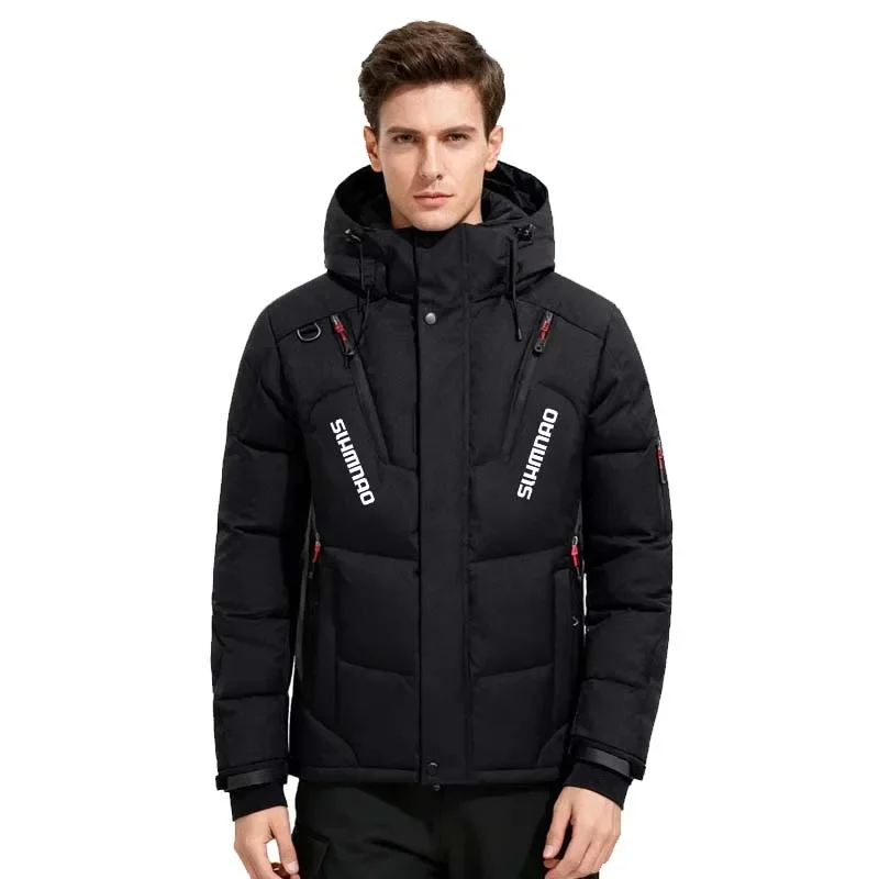 الشتاء الرجال سترة تسلق الجبال يندبروف ومقاوم للماء هوديي مجموعة أوزة ريشة الدافئة في الهواء الطلق الصيد والمشي لمسافات طويلة والتخييم Ja