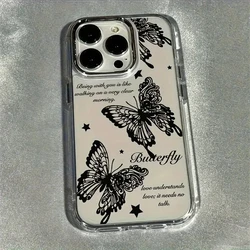 Black Butterfly Lens Frame Clear Phone Cover Case - Elegant Protective s - iPhone 15 Plus (1)