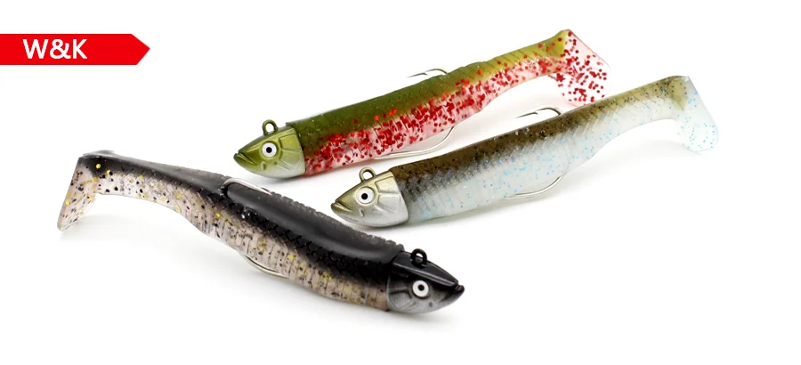 Kraut Minnow 7cm Weichen Köder mit 6,5g Jig Kopf M07 Angeln Lockt für Bass Rock Angeln Haken wie schwarz Minnow Shad Schwanz – Detail 7