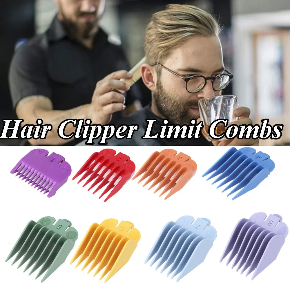 Description Picture 2 of item8 PCS 3-25mm Hair Clipper Limit Comb Trimmer Guards Guide Attachment Set for Professional Hair Clipper Shaver Haircut Accessorie
