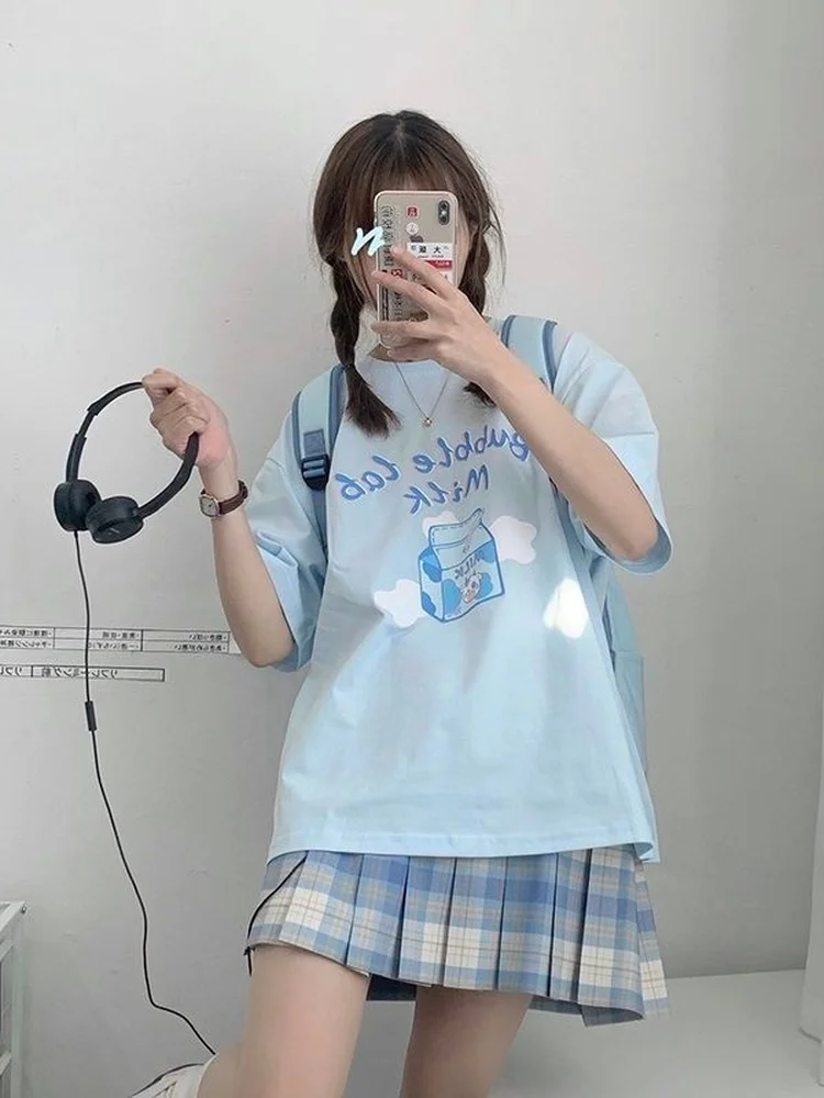 Camiseta E Anime feminina, roupa Harajuku com capa de braço, blusa gráfica  Kawaii, streetwear japonesa, tops femininos de verão 2022 - AliExpress