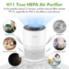 True HEPA Air Purifier Hepa Filter,4 Speeds,Timers Ionizer Cold Plasma 360° Air Inlet 99.9% Removal Rate For Indoor Bedroom 1