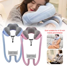 

New 2 in 1 U-Shaped Neck Pillow With Gooseneck Tablet Phone Holder Spine Protection Nap Pillow Flexible Lazy Nap Pillow